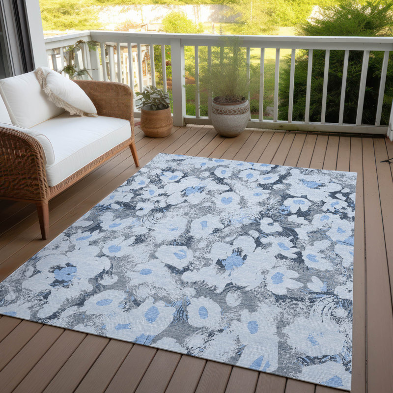 Tapis intérieur / extérieur en polyester tissé à la machine Kinslee, Rectangle 2 pi 6 po x 3 pi 10 po