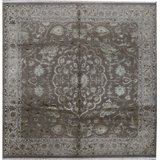 Hand Woven Silk and Wool Oriental Area Rug