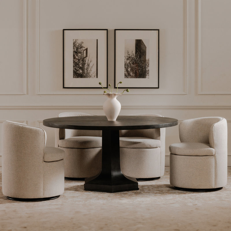 Dane Swivel Dining Chair Oatmeal, Light Beige