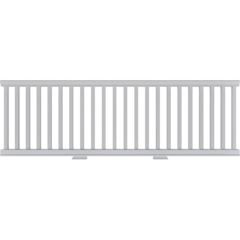 Ensemble de balustrades carrées non assemblées Endurathane 500 Series, hauteur totale de 28 po x L 4 pi. L'ensemble comprend (9) balustres carrés l 1 3/4 po x H 20 po, (1) traverse supérieure de L 48 po, (1) balustrade de 48 po L Rail inférieur, (2) trousses d'installation de rail et 1 bloc de support
