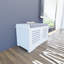 Banc de rangement à chaussures blanc avec siège rembourré, banc d'entrée avec 2 portes de grange