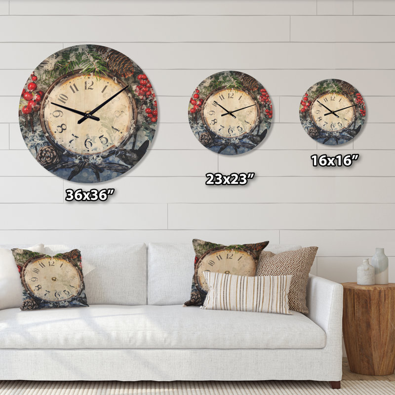 Ambiance de Noël I - Horloge murale de Noël en bois, Petit