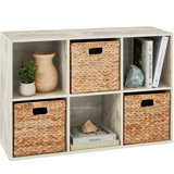 6-Cube Storage Organizer, 13.5in Shelf Opening, Bookcase, Display Shelf, Customizable w/ 3 Removable Back Panels