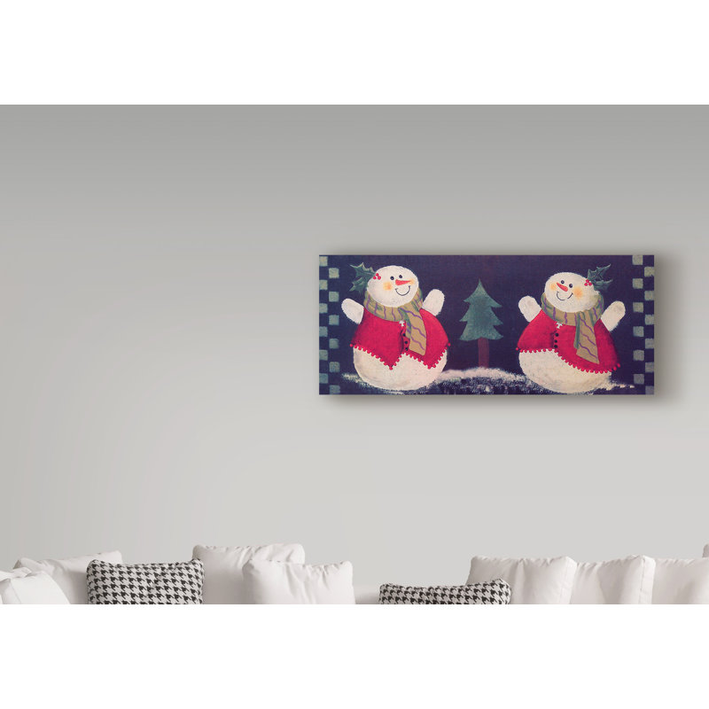 « bonhomme de neige », art sur toile, H 10 po x l 24 po x P 2 po