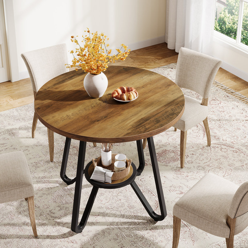 Round Metal Base Dining Table