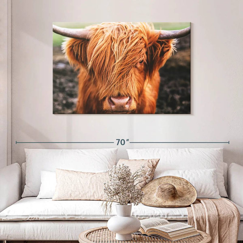 Brampt Highland Cow Fringe, 30" H x 45" W