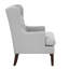 Chaise d'appoint en gris avec coussin de siège en mousse et bouton - Contreplaqué amovible pour le salon-1351684712