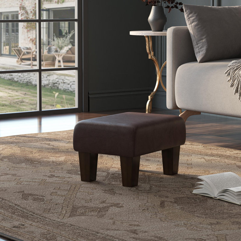 Collado Wood Contemporary Leg, Mahogany, Chestnut Brown, Italian Leather
