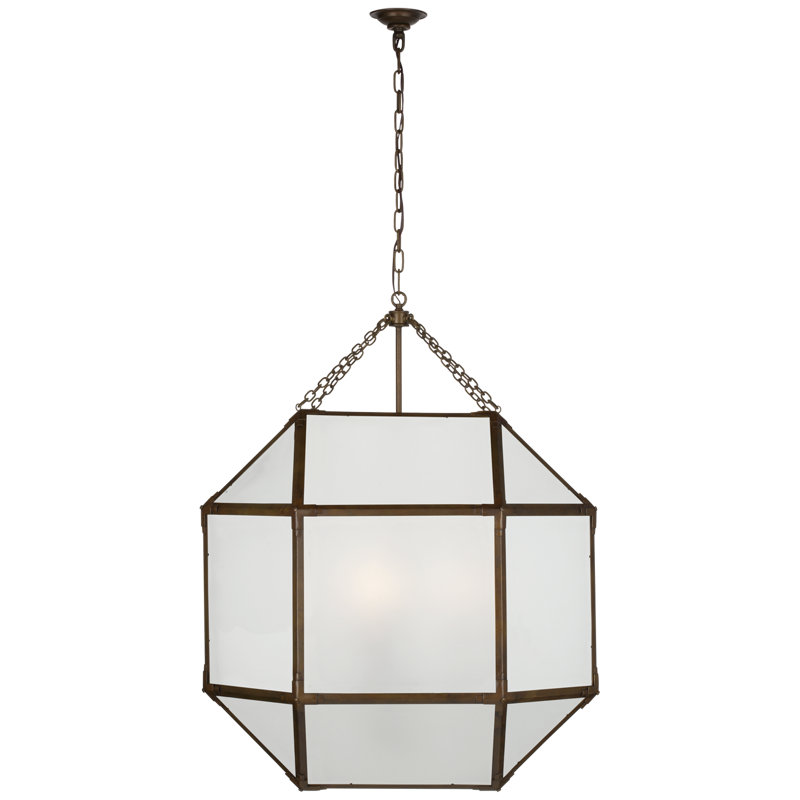 Suzanne Kasler Morris Grande Lantern, Polished Nickel, Antique Zinc