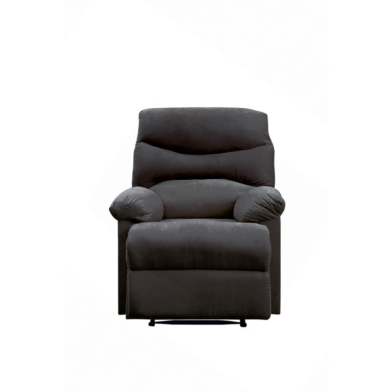 Fauteuil inclinable avec accoudoirs coussinés, Noir