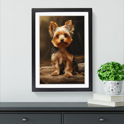XYZ-FRM-V1223-1725 Yorkshire Terrier Realism - Single Picture Frame Print on Wood