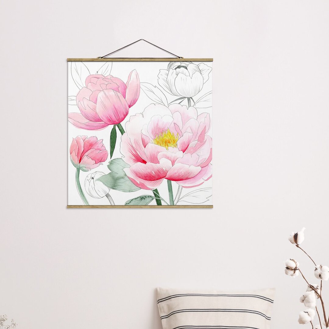 Stoffbild Pink Peonies I