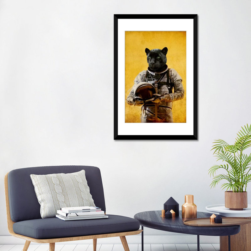 « space jag », impression sur toile, H 32 po x l 24 po x P 1 po, Papier beaux-arts encadré noir, Blanc
