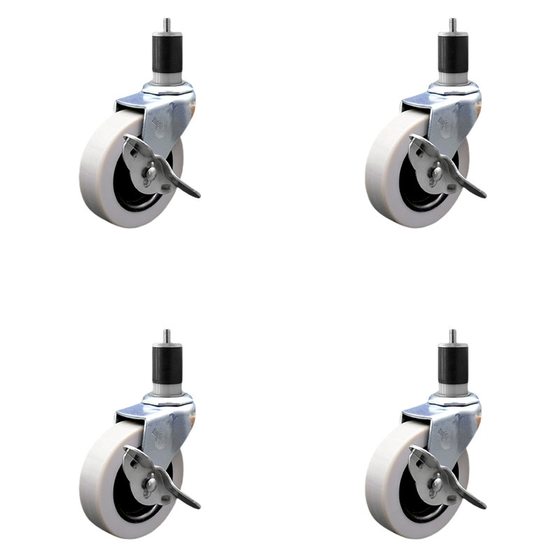 Thermoplastic Caster with Brake