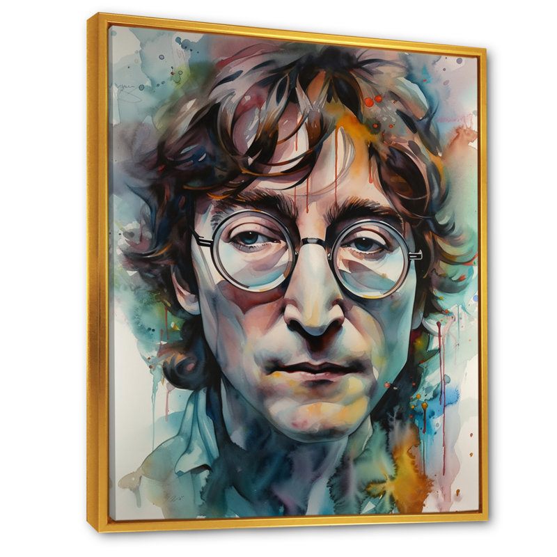 " Lennon Illustration ", 40" H x 30" W, Gold Floater Framed