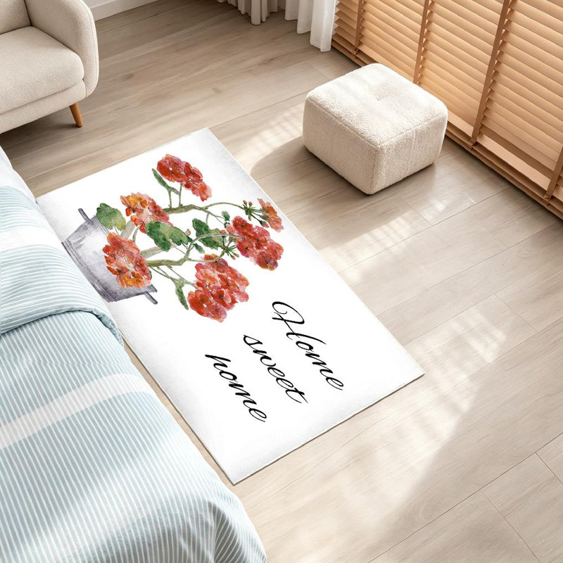 Tapis d'intérieur lavable à la machine rouge