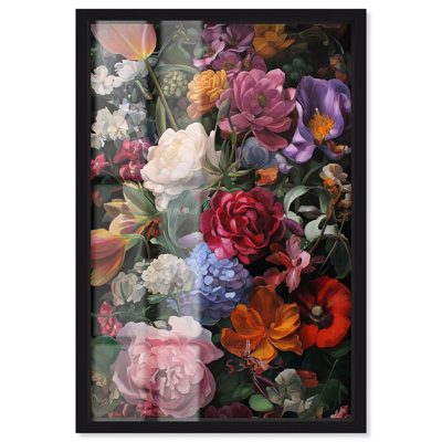 Décoration murale Abundance of Blooms I Shadowbox Print par Art Remedy, cadre noir, 37 x 55