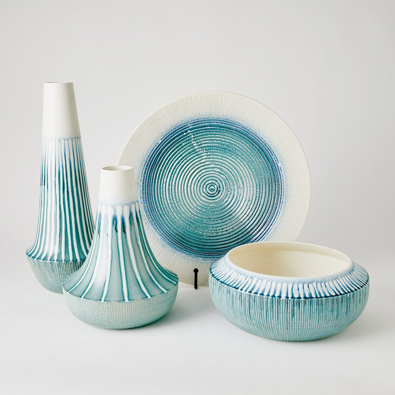 Handmade Ceramic Table Vase, 23.75" H x 9.75" W x 9.75" D