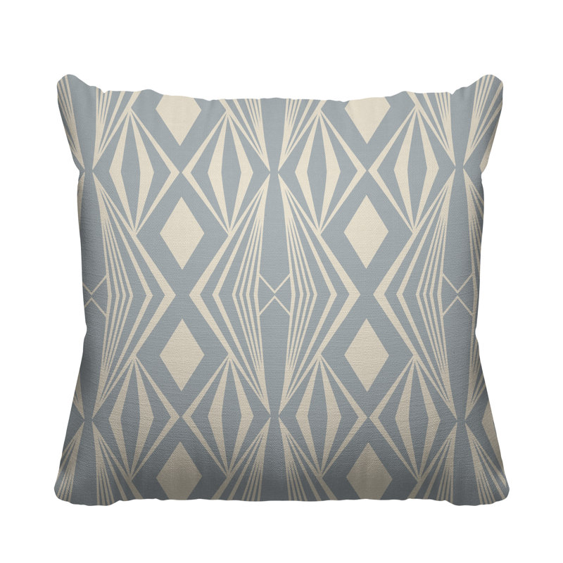 Coussin décoratif intérieur / extérieur Dean Minimalist Tribal Abstract, L 17 po x H 17 po, gris