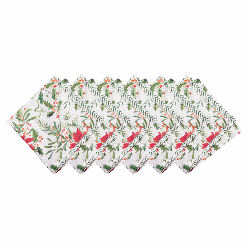Silvia Poinsettia Napkin S/6