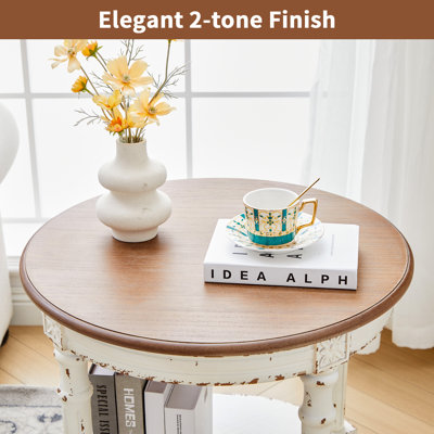 GrimOrie 23.6" Retro Round End Table