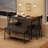 Dining Table Set for 4 Kitchen Table with Upholstered Bench and 2 Chairs Wooden Dining Table Set for Apartment Dining Room Small Space Black-563171879