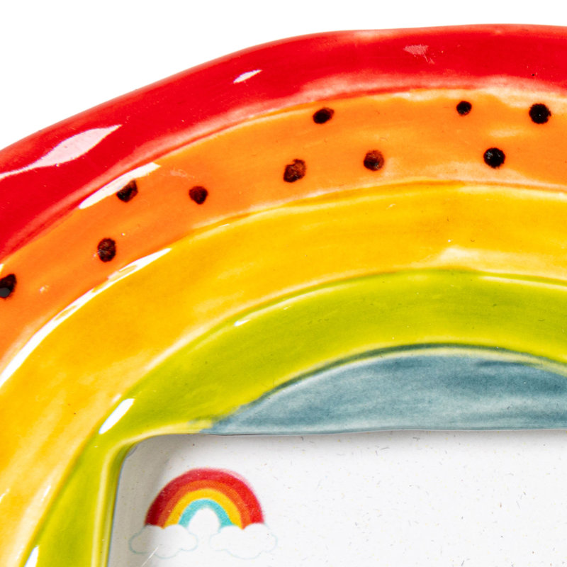 Multicolore cadre photo arc-en-ciel en grès fait à la main
