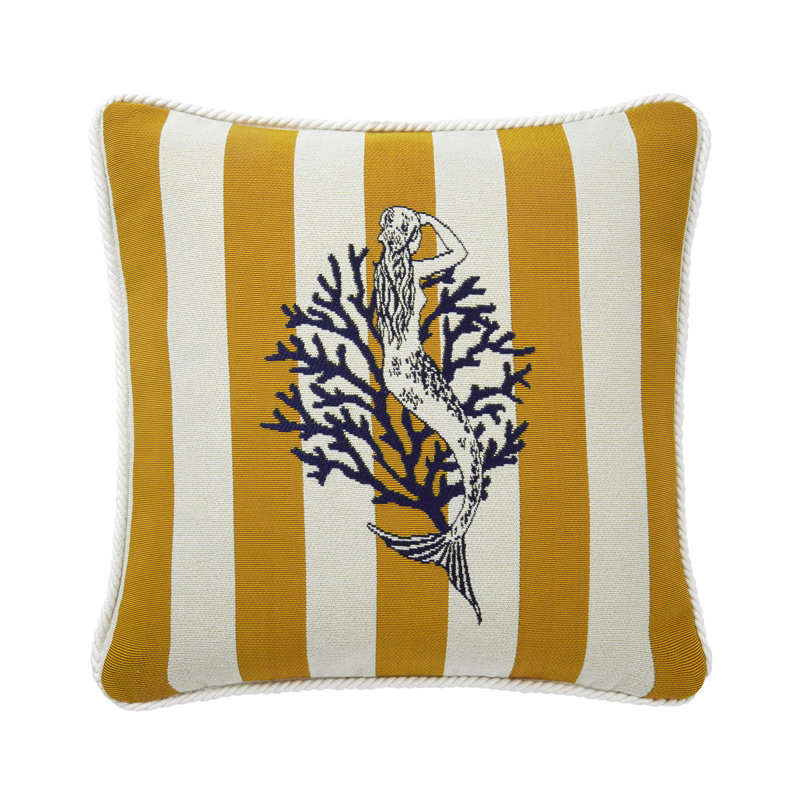 Corail Decorative Pillow, Yellow/White/Black