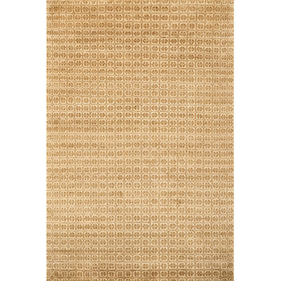 Ochre Hand-Knotted Geometric Wool Rug
