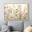 «Vibrant Wildflower», «Bright Daisy Floral Field Images, Spring French Country Living Room Artwork», impression sur toile encadrée-100095186-119461013-100095188