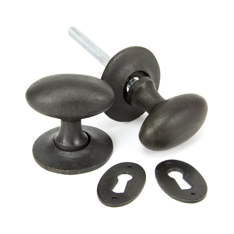 Oval Interior Mortise Door Knob, Beeswax