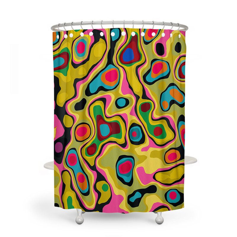 Rideau de douche simple abstrait Bintliff, H 83 po x l 70 po