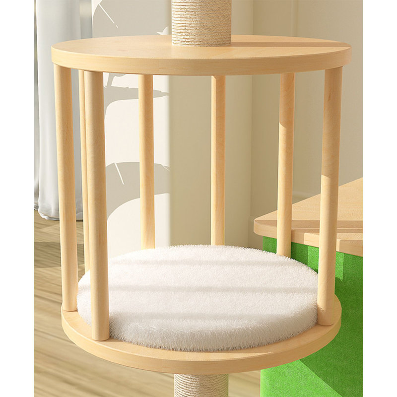 56.3" Green Manufactured Wood Cat Tree