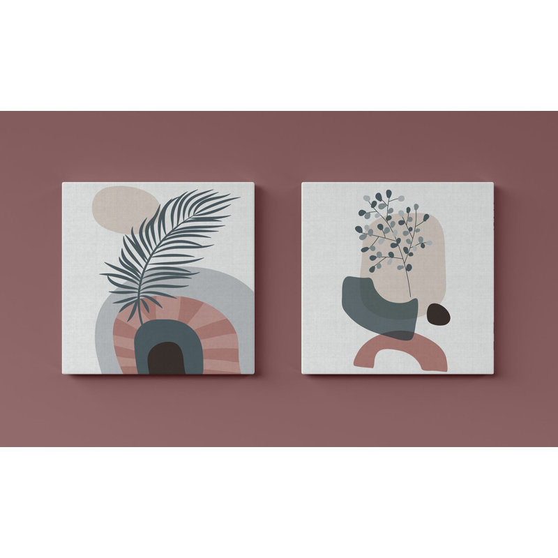 Elegant Decorative Canvas Paintings (2 Pieces), 15.8 x 15.8 Inches Each | 100% Canvas with 100% Wooden Frame | Perfect for Living Room or Bedroom Decor, Eye-Catching Art for Modern Spaces