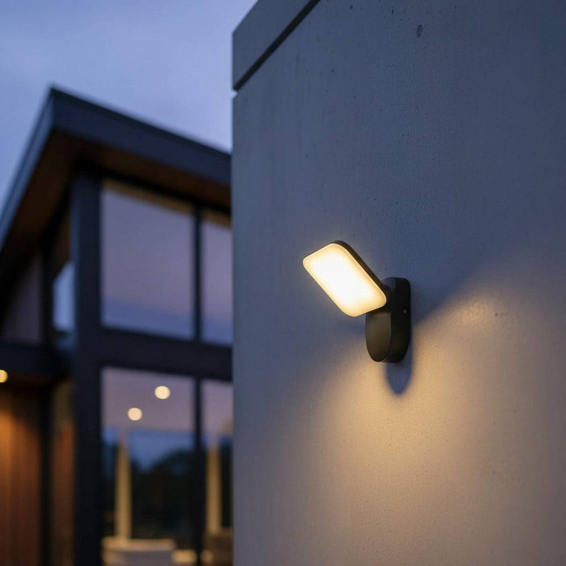 UltraBeam 12 Watt Square Black LED External Wall Lamp