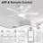 Vaczon 48" Modern Smart Dimmable Ceiling Fan with 3CCT LED Lights, 6-Speed Reversible DC Motor, Timer, Remote and App Control-2017049165