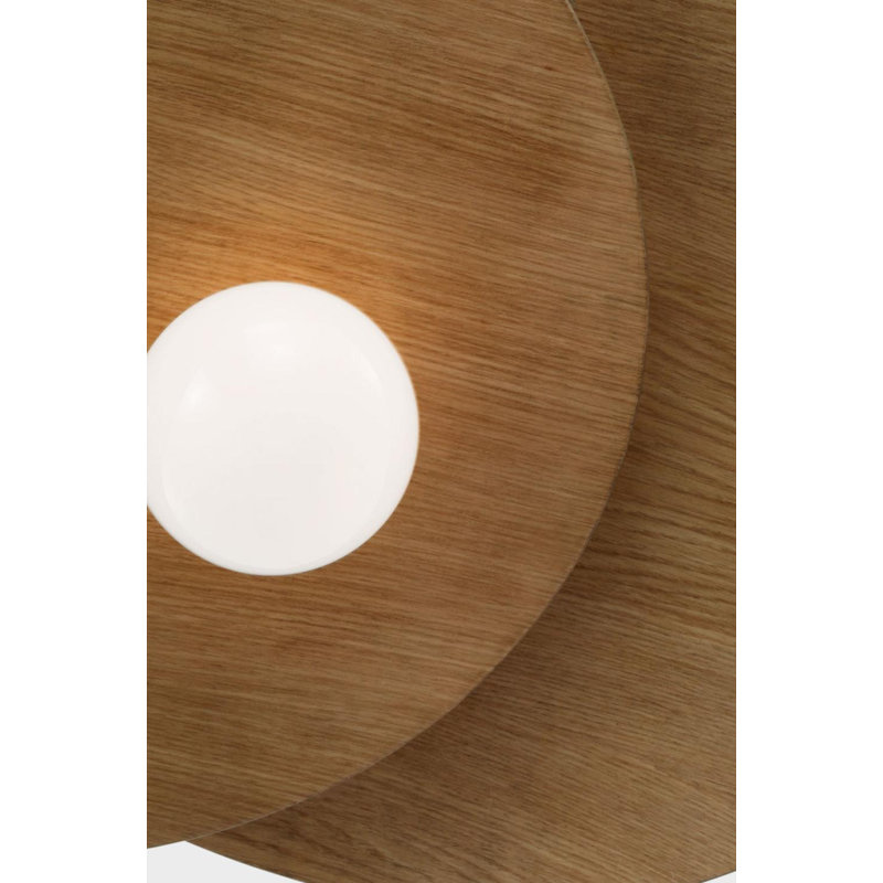 Mahalo 32" Tiered Pendant, Hand-Rubbed Antique Brass;Natural Oak