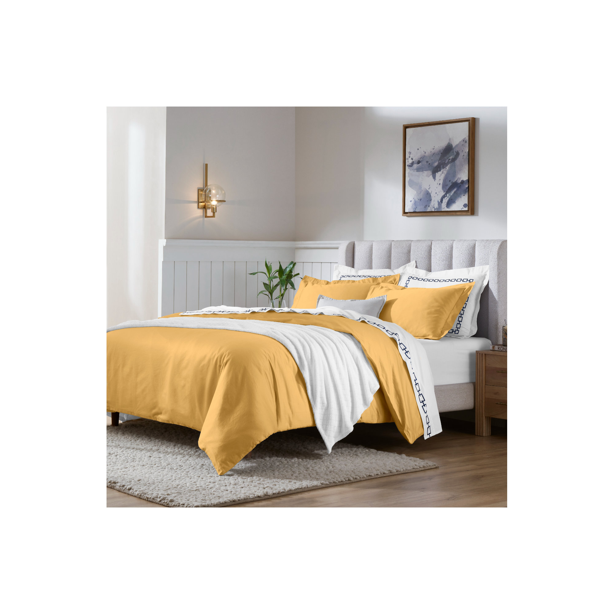 Cotton Duvet Cover Set, Maple Sugar, King/California King Duvet Cover + 2 King Shams