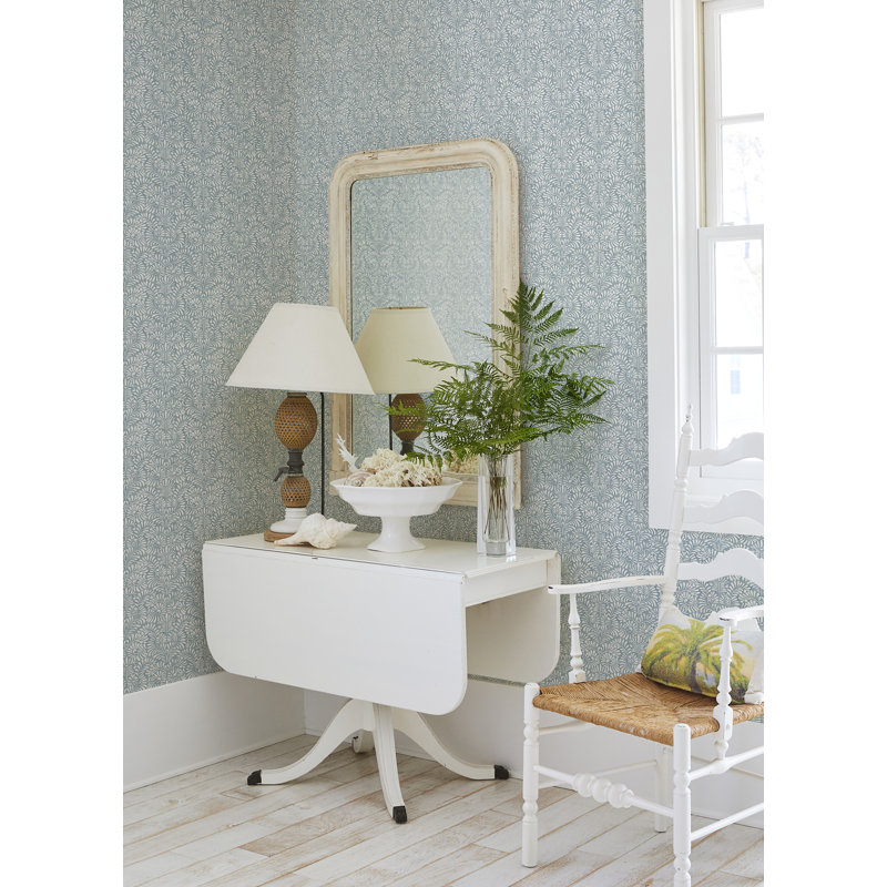 Floral Wallpaper Double Roll, Blue