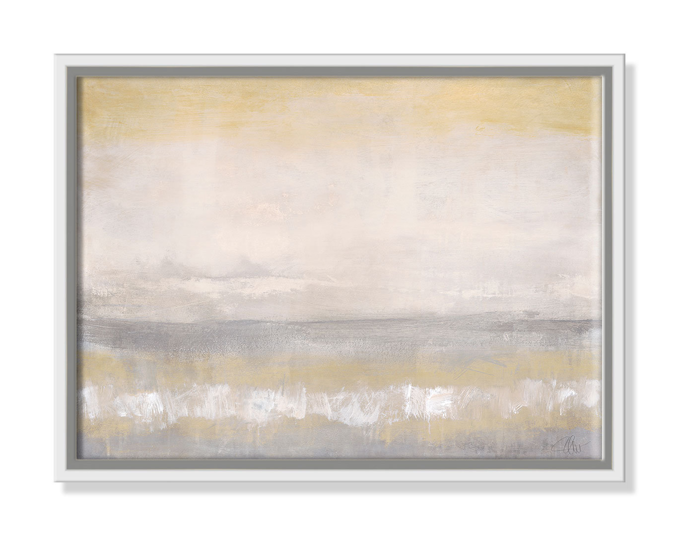 Morning Calm 2 - Floater Frame Painting Print on Canvas, White Framed, 12" H x 16" W x 2" D