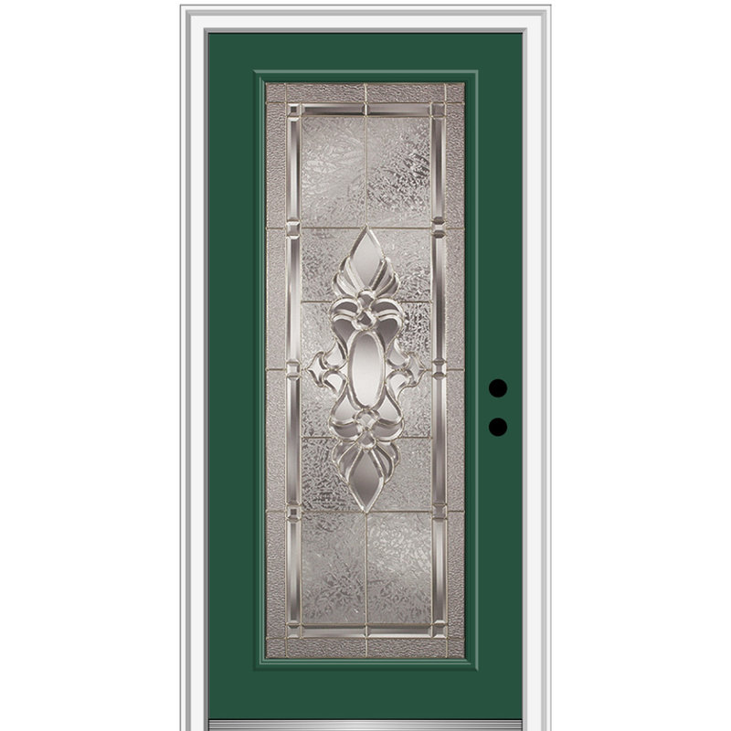 Porte d'entrée pré-montée Heirloom Master, 80 po x 36 po, Gauche / Vers l'intérieur, Vert forêt