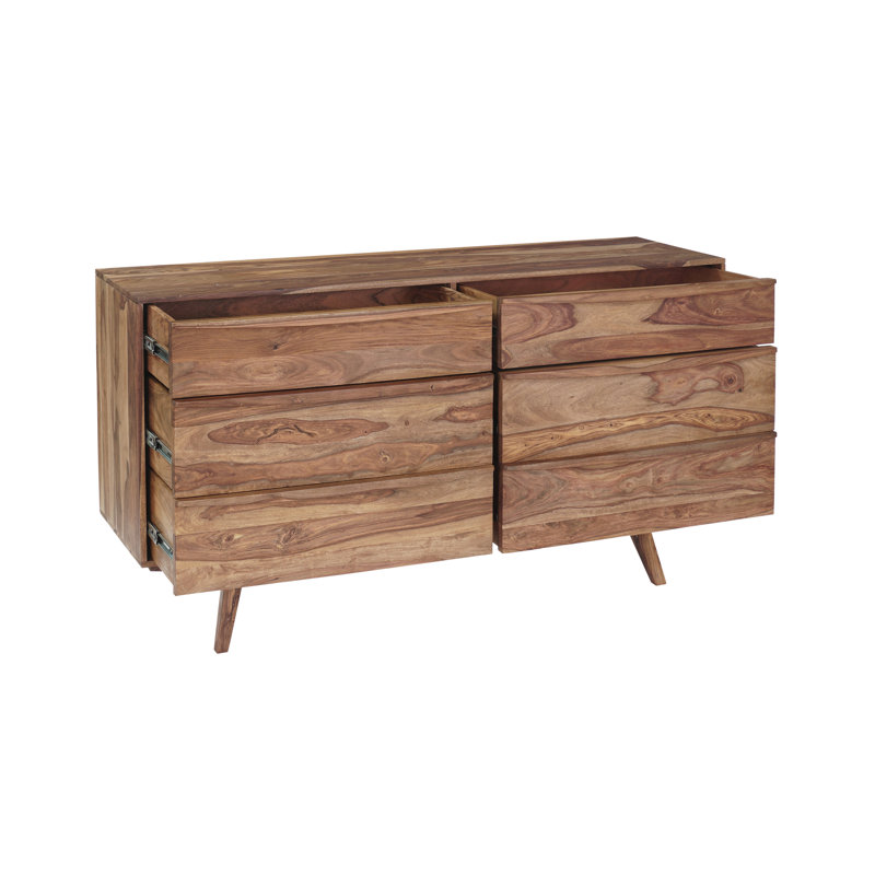 Gwendel Solid Wood 64'' W 6 - Drawer Dresser
