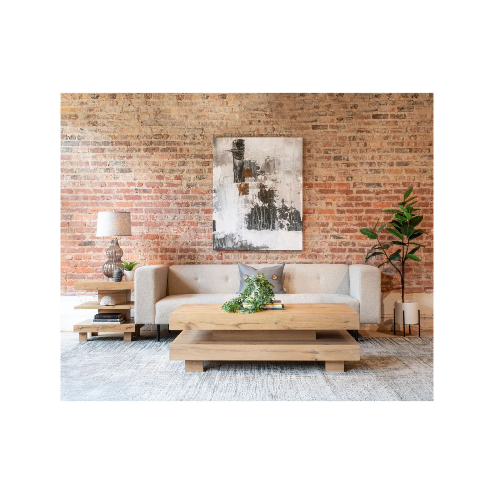 Jullisa 55" Coffee Table In Distressed Oak