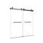 Porte de baignoire coulissante double en acier inoxydable noir mat sans cadre 56 "à l 60" x H 60 "avec verre trempé de 8 mm