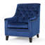 Fauteuil club velours bleu marine