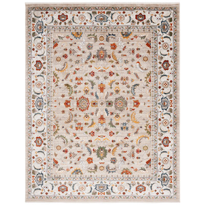Oriental Machine Woven Power Loom Area Rug in Beige/ Ivory