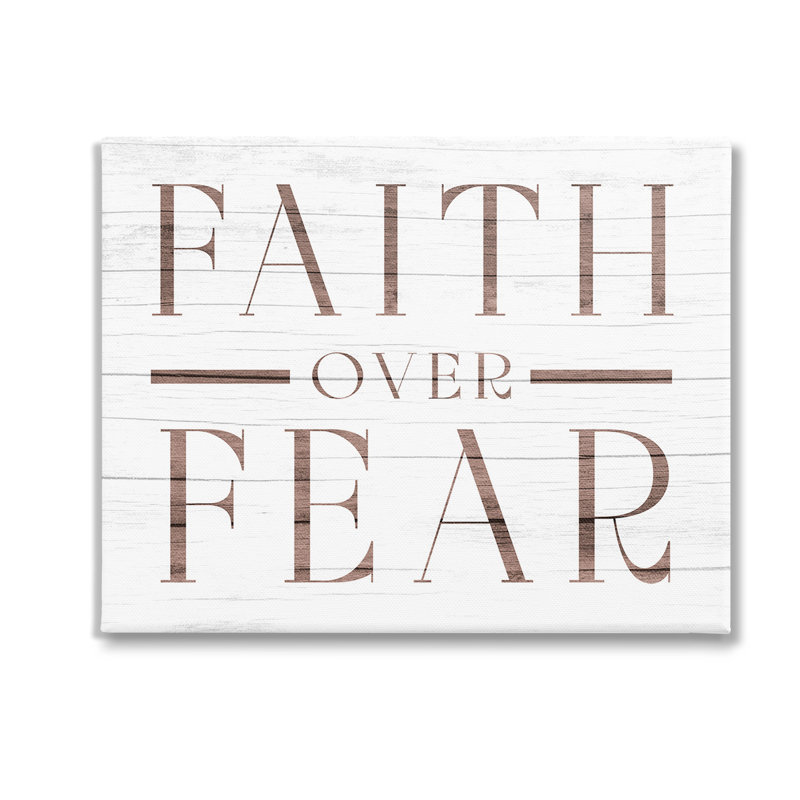 «Rustic Faith Over Fear», art mural sur toile par Lil 'Rue, H 16 po x l 20 po