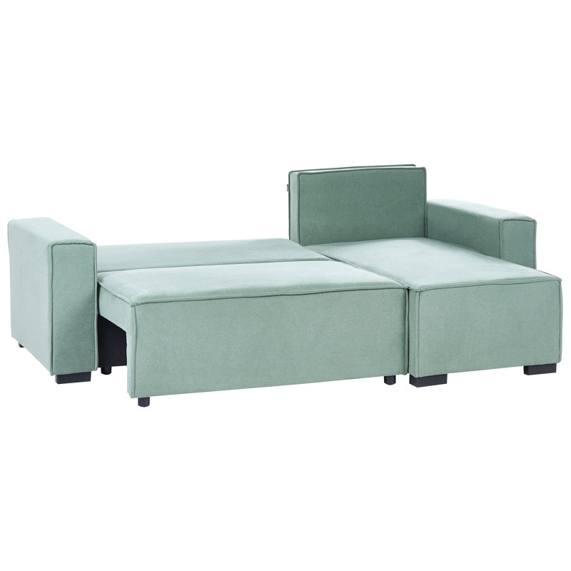3 Seater Fabric Sofa Bed, Right Hand Facing, Green Fabric