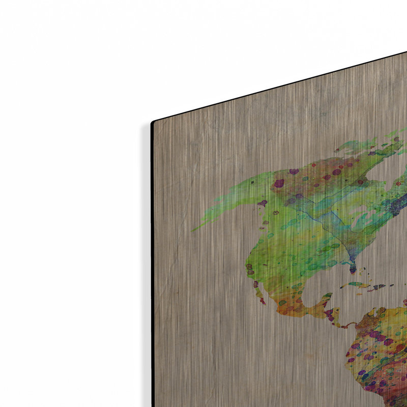 " Watercolor World Map " by Mark Ashkenazi, 24" H x 48" W