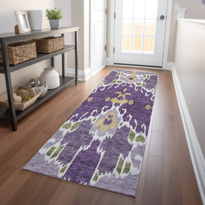 Premium Machine Washable Prisco Purple Rug